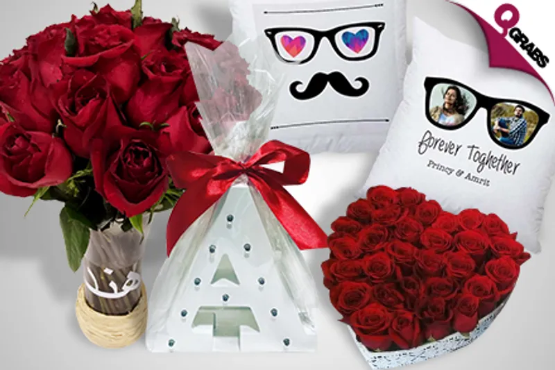 From QR212 Spread Some Love with Roses, Personalised Vases, Customised Cushions & More! (Up to QR850 Value)